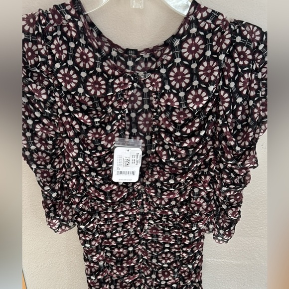 Free People Black and White Sheath Midi Dress with Slit - Picture 7 of 9